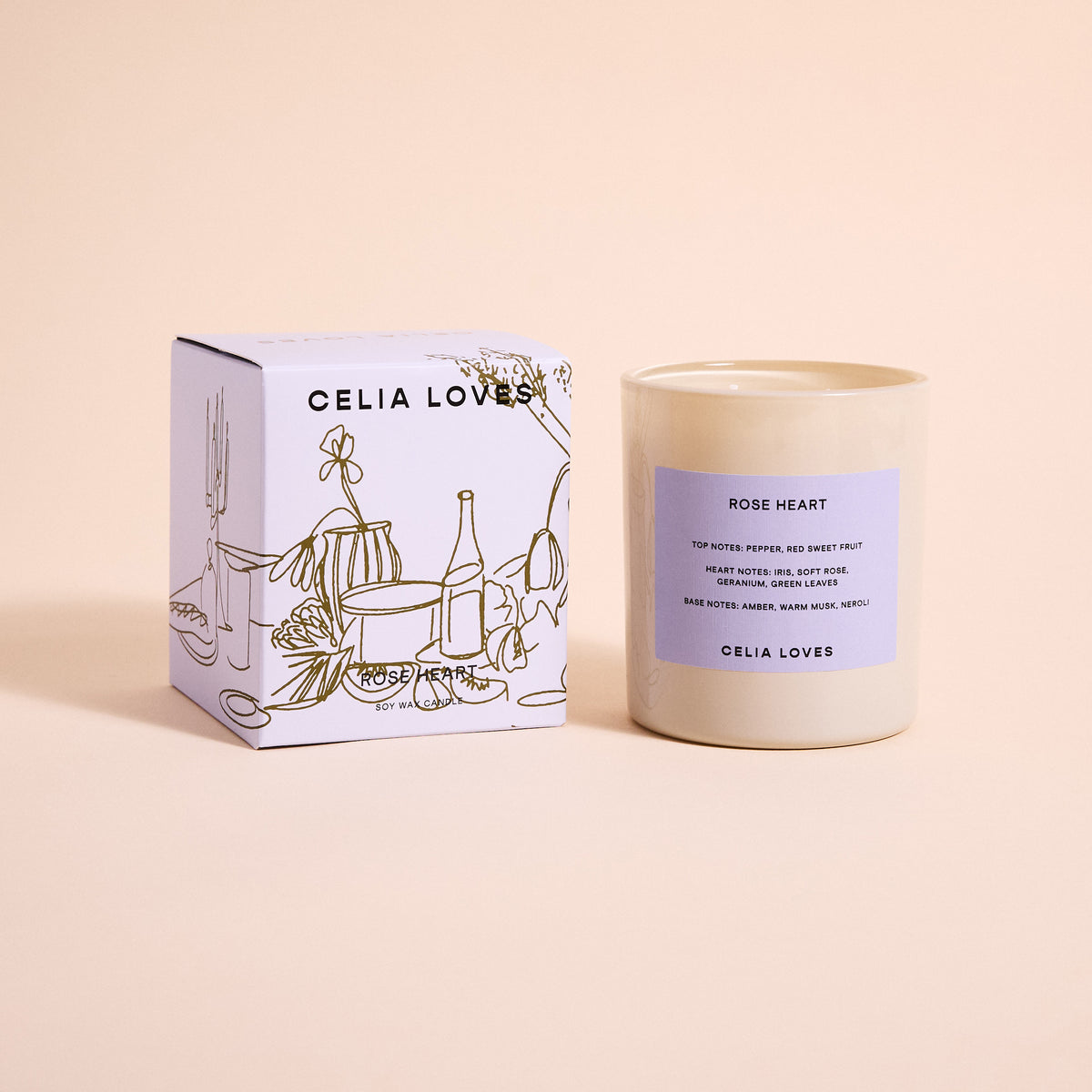 Celia Loves Candle – Rose Heart