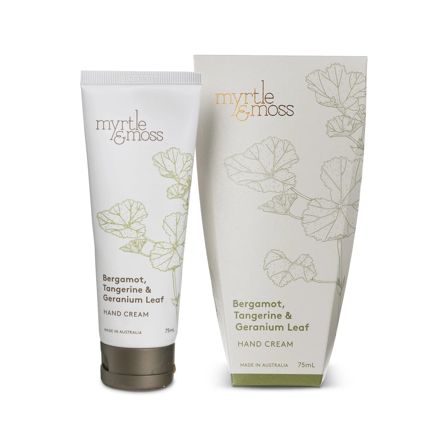 Myrtle & Moss Mandarin, Lemon Myrtle & Orange Peel Hand Cream. Natural, citrus-scented luxury. Same-day delivery Melbourne.