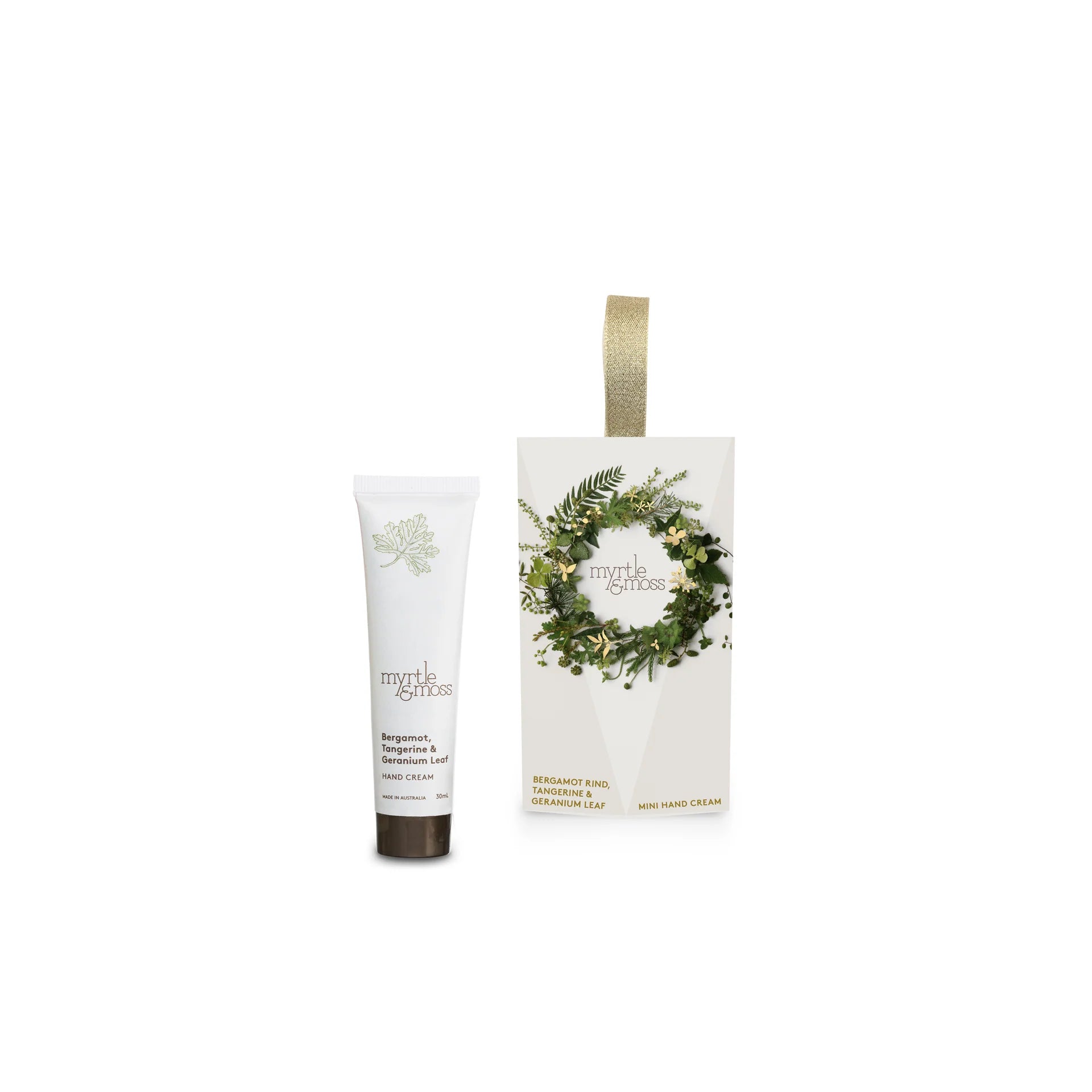 Myrtle & Moss Christmas Ornament Hand Cream Bergamot rind, tangerine and geranium leaf