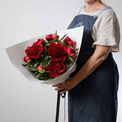 Luxurious Burgundy Peonies, direct from France. Limited seasonal availability. Perfect for bouquets, gifting, or home styling. Same-day Melbourne delivery.