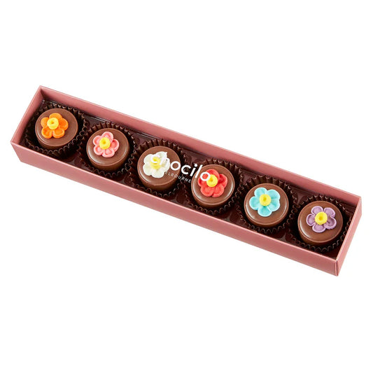 Artisan flower-themed chocolates with same day flowers