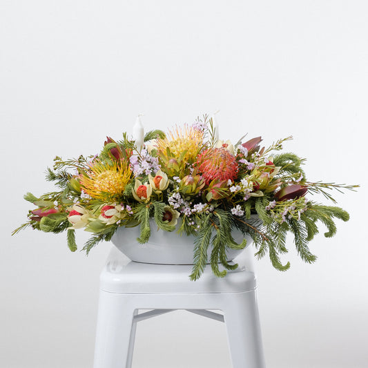 French Blue Christmas Table Centrepiece