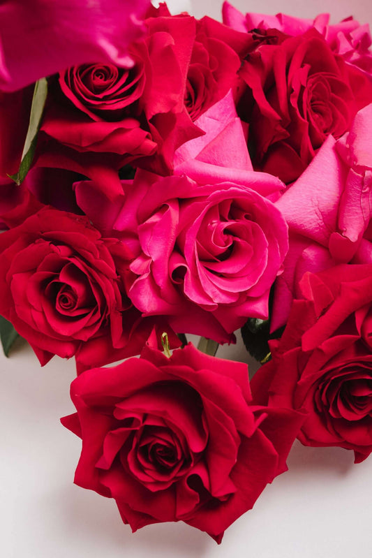 Seduction - Red Rose OR Red &amp; Hot Pink Rose bouquet