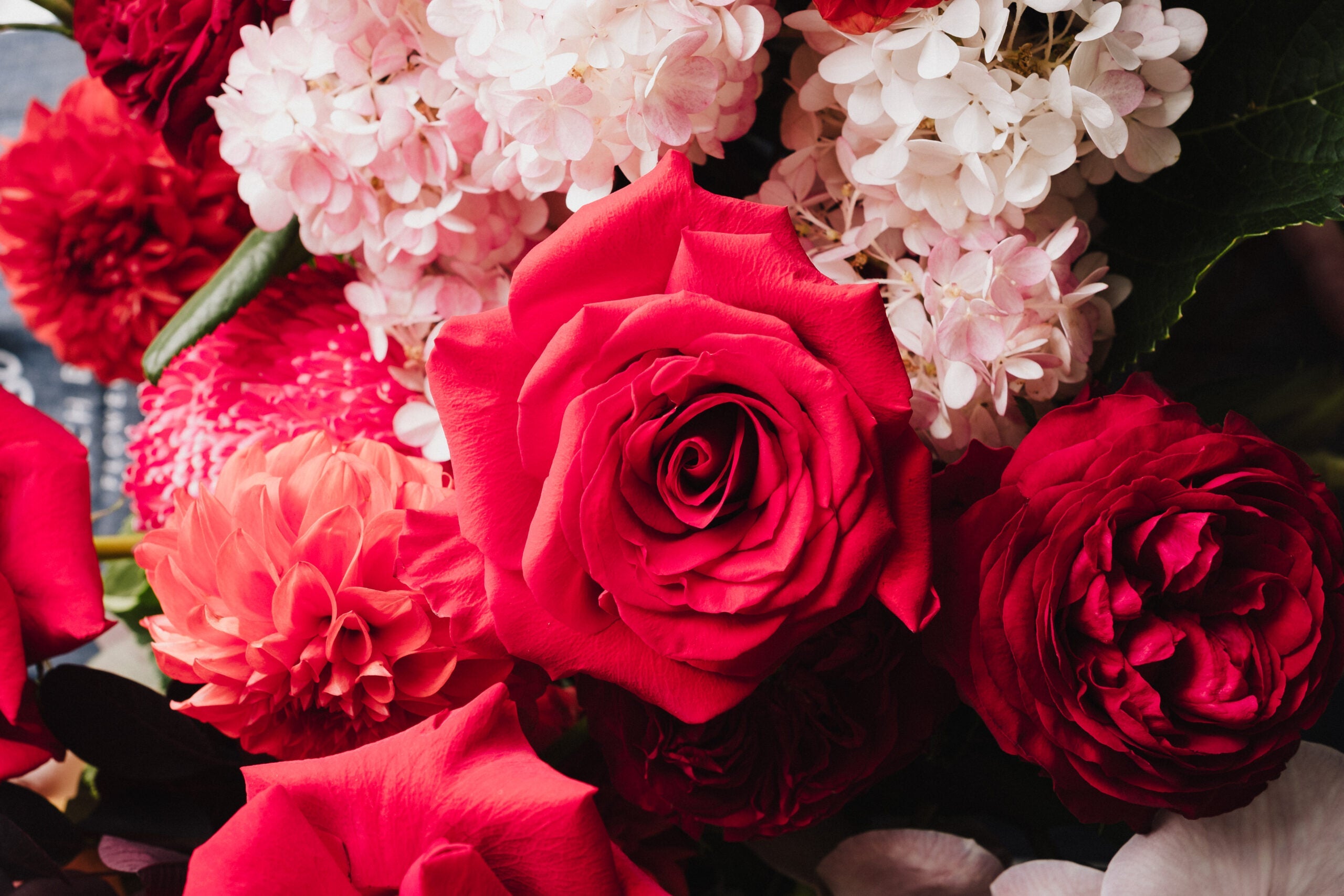 Romantic vase arrangement by French Blue Flowers Melbourne