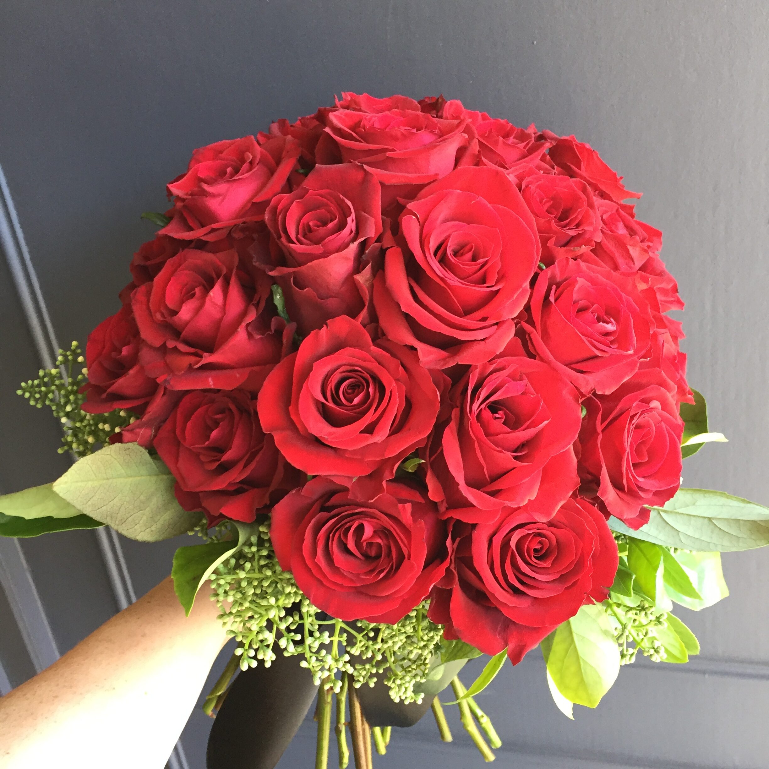 Structured Valentine's Day Red Rose Bouquet from French Blue